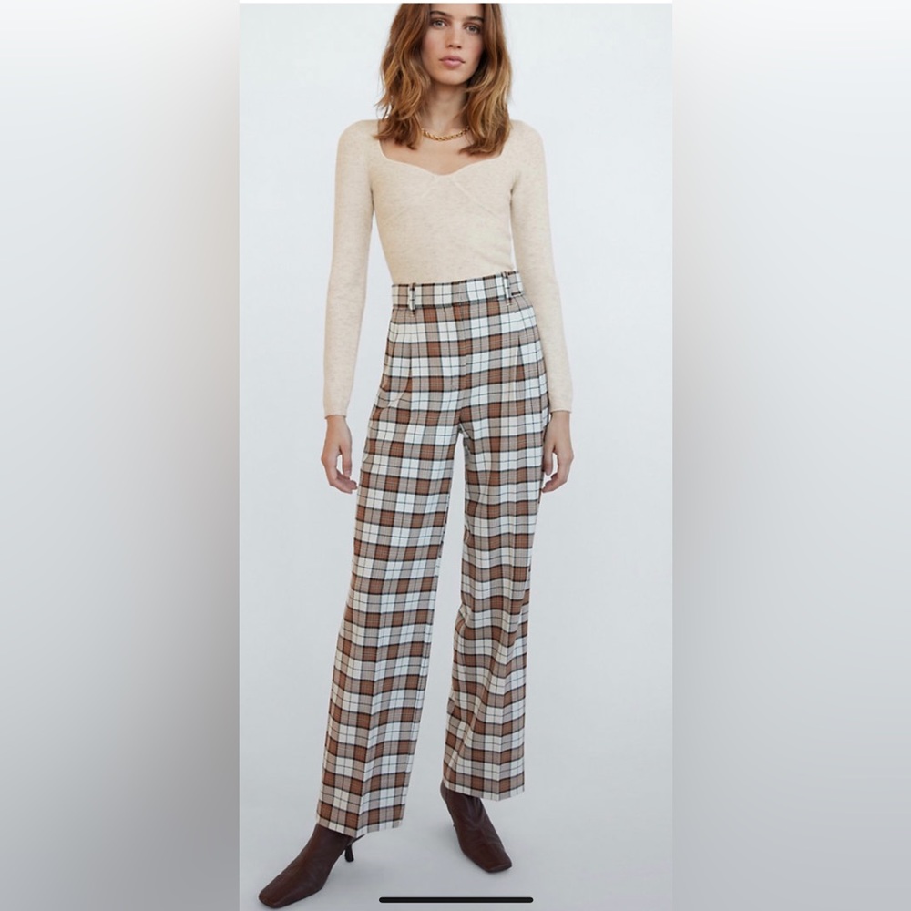 Aritzia Effortless Pant Flannel Plaid Sz 2